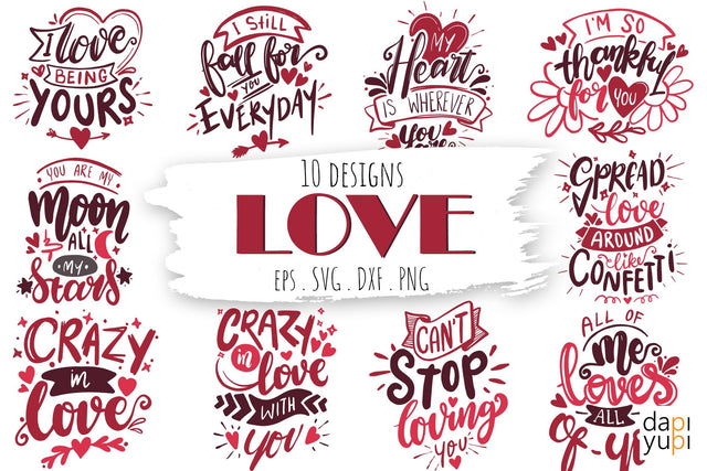Love Quotes Bundle SVG dapiyupi store 