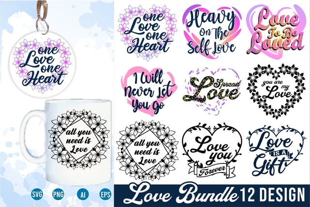Love Quotes Sublimation SVG Bundle, Wedding SVG Bundle, Valentines Day SVG Bundle, Heart SVG Bundle, Mug Sublimation Designs, Keychain SVG Bundle SVG D2PUTRI Designs 