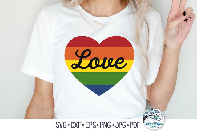 Love Rainbow Heart SVG SVG Wispy Willow Designs 