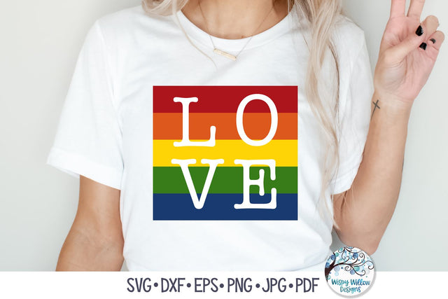 Love Rainbow Square SVG SVG Wispy Willow Designs 
