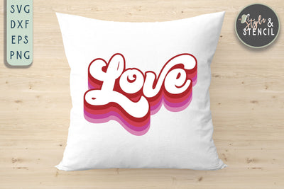 Love Retro SVG SVG Style and Stencil 