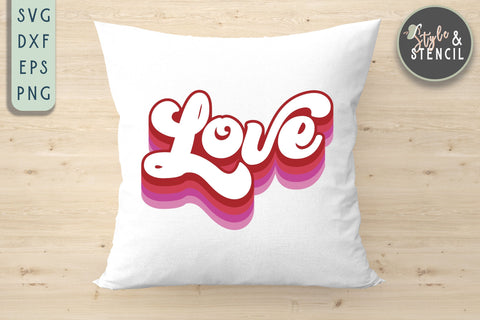 Love Retro SVG SVG Style and Stencil 