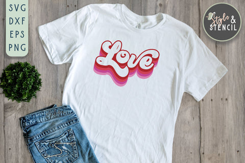 Love Retro SVG SVG Style and Stencil 