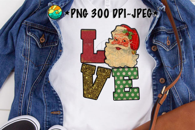 LOVE - Santa - PNG for Sublimation Sublimation On the Beach Boutique 