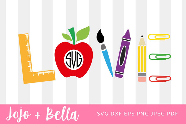 Love School SVG, Teach Love Inspire Png, PNG Files For Sublimation, School Teacher, Teacher Png, Teacher, School, Chalkboard, Chalkboard Png SVG Jojo&Bella 