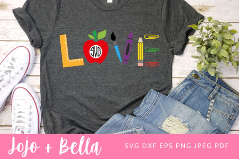 Love School SVG, Teach Love Inspire Png, PNG Files For Sublimation, School Teacher, Teacher Png, Teacher, School, Chalkboard, Chalkboard Png SVG Jojo&Bella 