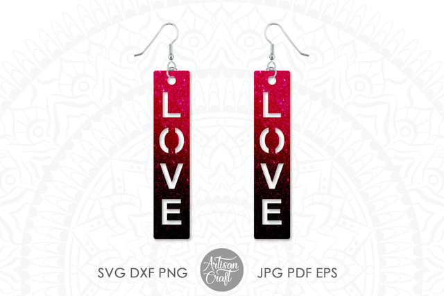 Love script earrings, SVG cut files SVG Artisan Craft SVG 