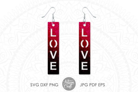 Love script earrings, SVG cut files SVG Artisan Craft SVG 