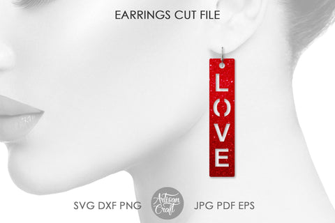 Love script earrings, SVG cut files SVG Artisan Craft SVG 