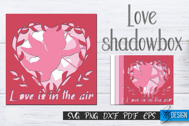 Love Shadowbox svg, Shadow Box SVG, 3D layer Lightbox SVG v3 SVG Fly Design 