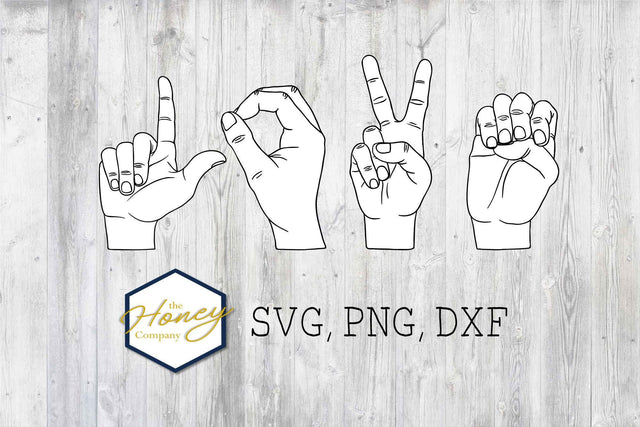 Love Sign Language SVG PNG DXF Kindness Kids Instant Download SIlhouette Cricut Cut Files Cutting Machine Vector File SVG The Honey Company 
