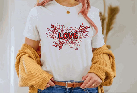 LOVE sign with Flowers Machine Embroidery design Embroidery/Applique DESIGNS Canada Embroidery 