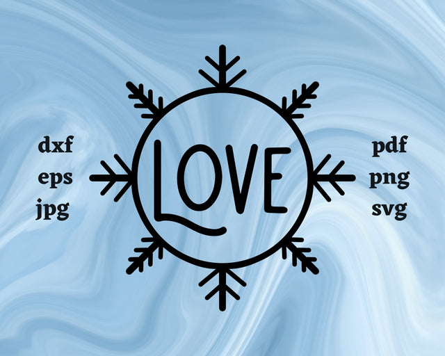 Love Snowflake SVG Cut File SVG Northern Light SVG 