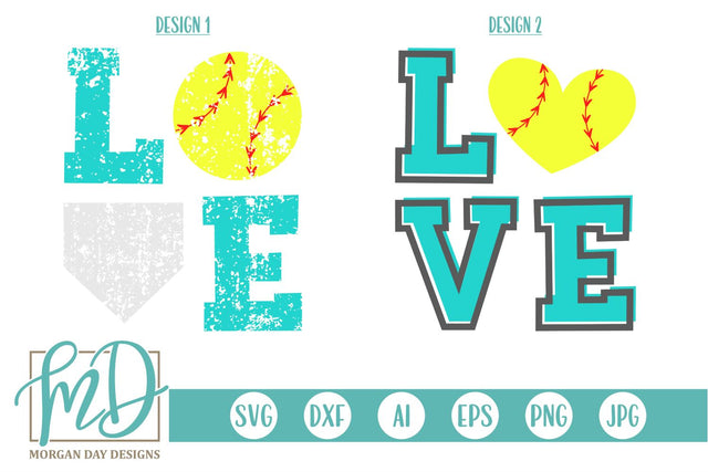 Love Softball Set SVG Morgan Day Designs 