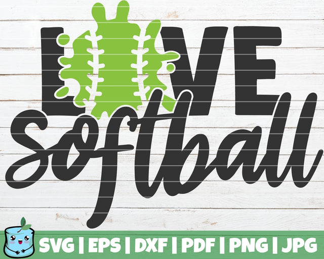 Love Softball SVG MintyMarshmallows 