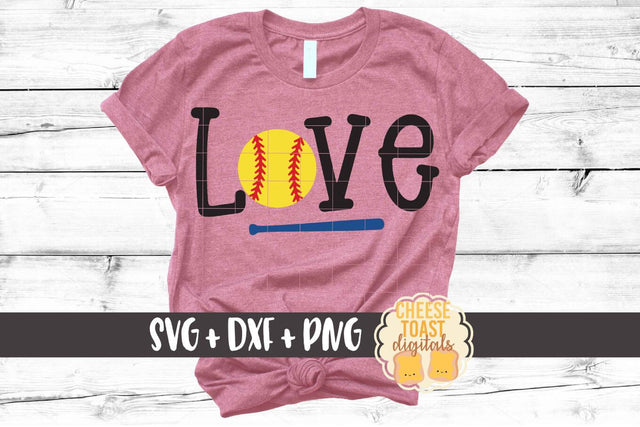 Love - Softball SVG PNG DXF Cut Files SVG Cheese Toast Digitals 