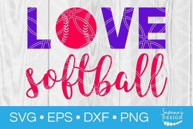 Love Softball SVG SavanasDesign 
