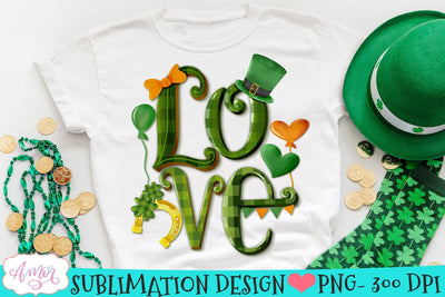 Love St. Patrick's Day PNG design for Sublimation Sublimation Amorclipart 