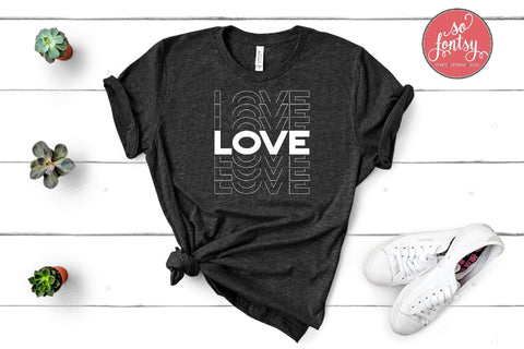 Love Stacked Mirror Text Design SVG So Fontsy Design Shop 