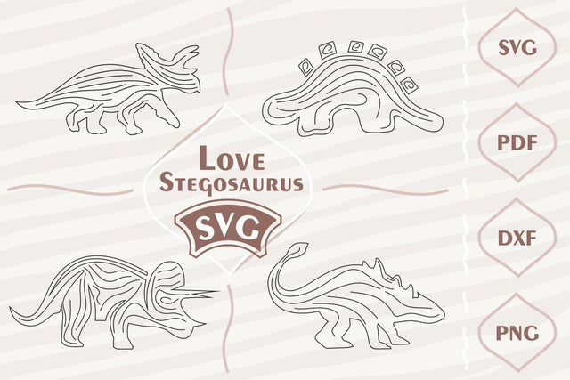 Love stegosaurus SVG bundle SVG Digital Mojito 