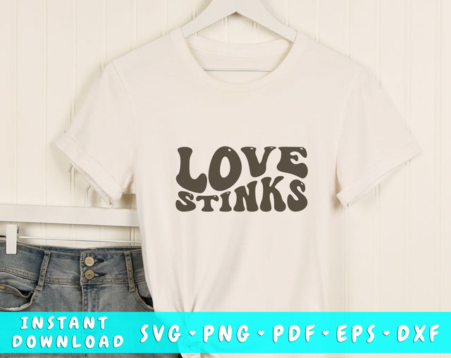 Love stinks Wavy SVG, Anti Valentine's Day SVG, PNG SVG HappyDesignStudio 
