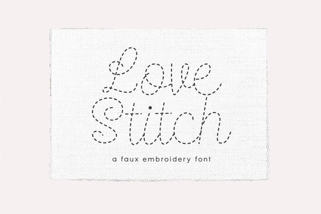 Love Stitch - Faux Embroidery Font Font KA Designs 