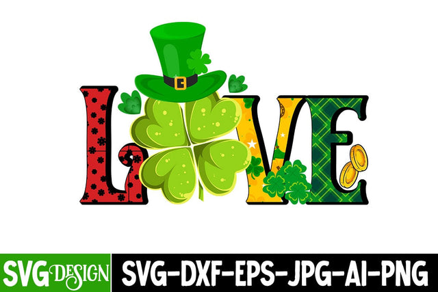 Love St.Patrick's Day Sublimation PNG , Love Sublimation PNG Sublimation BlackCatsMedia 
