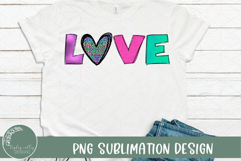 Love Sublimation Desgin-Leopard Heart Sublimation PNG Sublimation Linden Valley Designs 