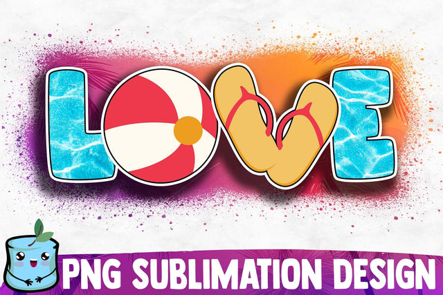 Love Summer Sublimation Design Sublimation MintyMarshmallows 