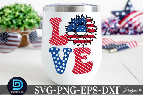 Love, Sunflower 4th July SVG SVG DESIGNISTIC 