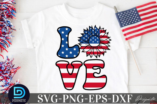 Love, Sunflower 4th July SVG SVG DESIGNISTIC 