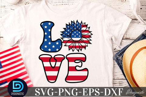 Love, Sunflower 4th July SVG SVG DESIGNISTIC 
