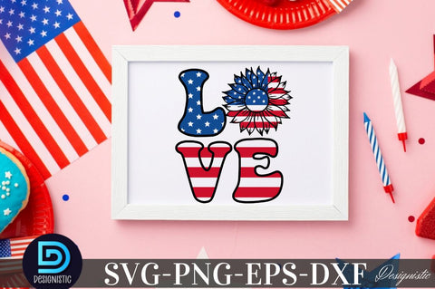 Love, Sunflower 4th July SVG SVG DESIGNISTIC 