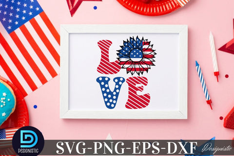Love, Sunflower 4th July SVG SVG DESIGNISTIC 