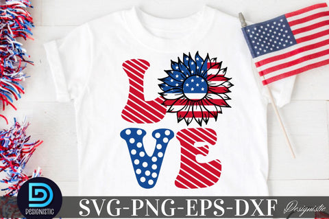 Love, Sunflower 4th July SVG SVG DESIGNISTIC 