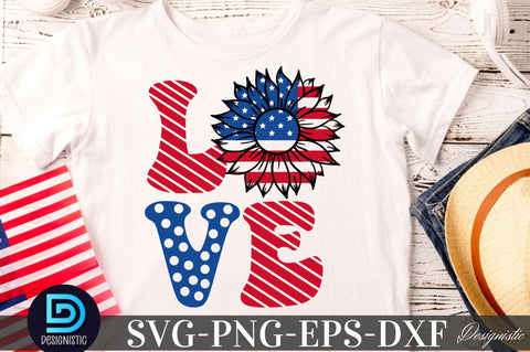 Love, Sunflower 4th July SVG SVG DESIGNISTIC 