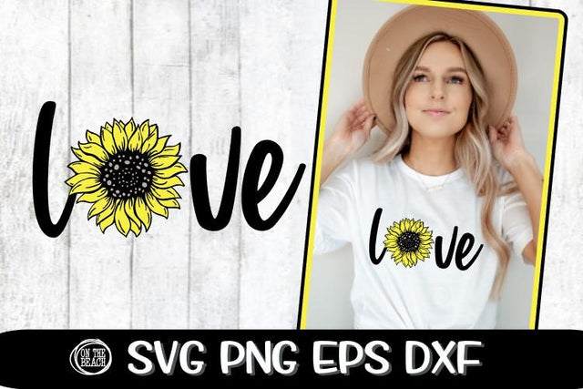 Love - Sunflower - Doodle - SVG PNG EPS DXF SVG On the Beach Boutique 