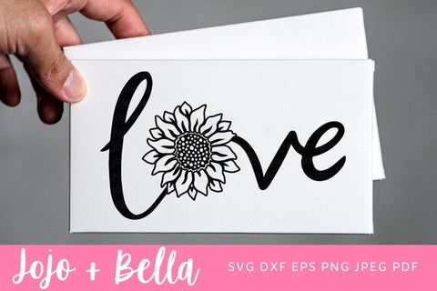 Love Sunflower SVG, Love Sunflower Png, Love Sunflower Dxf, Love Sunflower Clipart, Svg files for Cricut, Silhouette, Sublimation Designs SVG Jojo&Bella 
