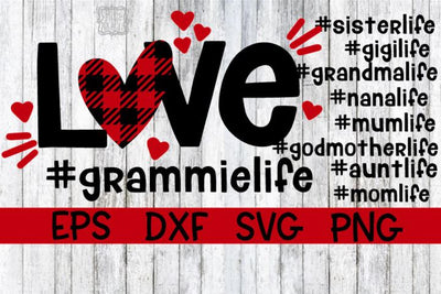 Love SVG -Buffalo Plaid - Mom - Grandma - Grammie Bundle - SVG - DXF - EPS - PNG SVG On the Beach Boutique