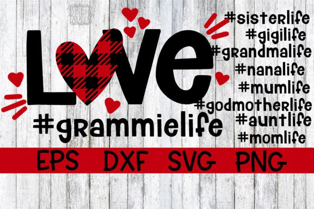 Love SVG -Buffalo Plaid - Mom - Grandma - Grammie Bundle - SVG - DXF - EPS - PNG SVG On the Beach Boutique