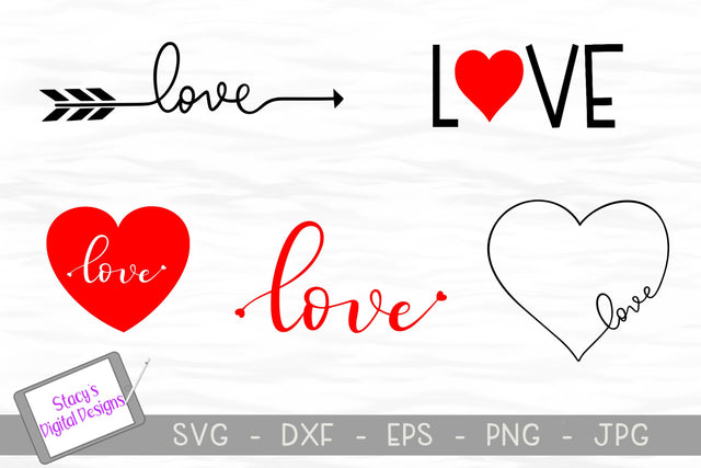Love SVG Bundle - 5 Love SVG Files SVG Stacy's Digital Designs 