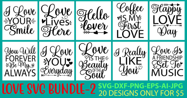 Love Svg Bundle Vol. 2 SVG Syaman 
