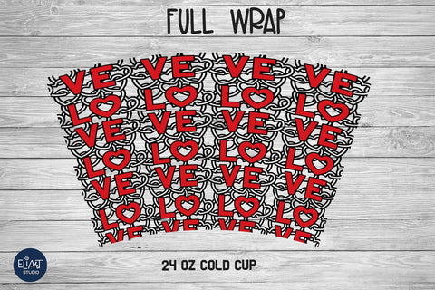 Cold Cup Wrap SVG, Floral SVG, Full Wrap SVG with Hole. - So Fontsy