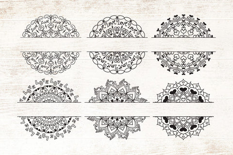 Love SVG - Hearts Mandala - Split Monograms SVG SVG Dasagani-svg-crafts 