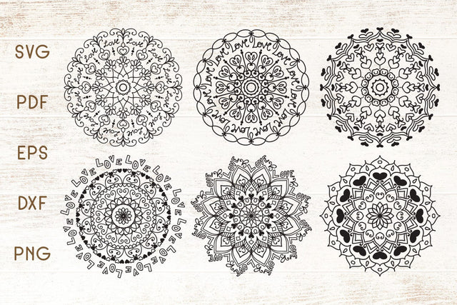 Love SVG - Hearts Mandala - Split Monograms SVG SVG Dasagani-svg-crafts 