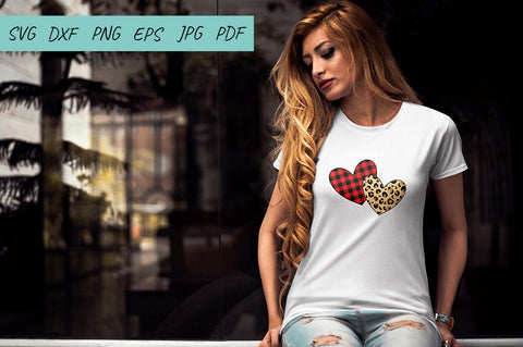Love Svg | Leopard Buffalo plaid Heart | Valentines Day Svg SVG Irina Ostapenko 
