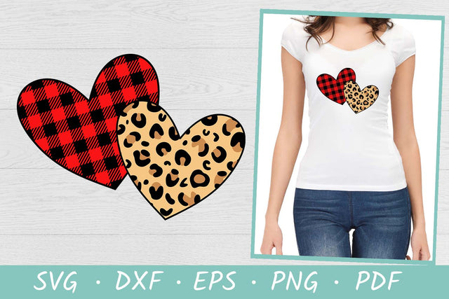 Love Svg | Leopard Buffalo plaid Heart | Valentines Day Svg SVG Irina Ostapenko 