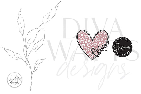Love SVG | Leopard Print Heart Design for Valentine's Day SVG Diva Watts Designs 