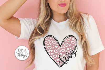 Love SVG | Leopard Print Heart Design for Valentine's Day SVG Diva Watts Designs 