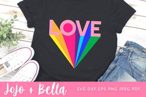 Love Svg, Love Rainbow SVG, Pride Svg, Rainbow LGBQT Svg, Valentine's Shirt Svg, Valentines Day Svg, Svg Designs for Cricut, Sublimation SVG Jojo&Bella 